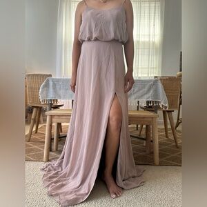 Azazie taupe dress with Slit